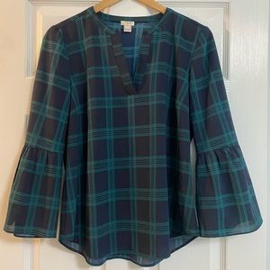 J. Crew Blackwatch Plaid Blouse